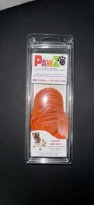 PawZ Extra Small Orange Rubber Dog Boots - 12 Pack